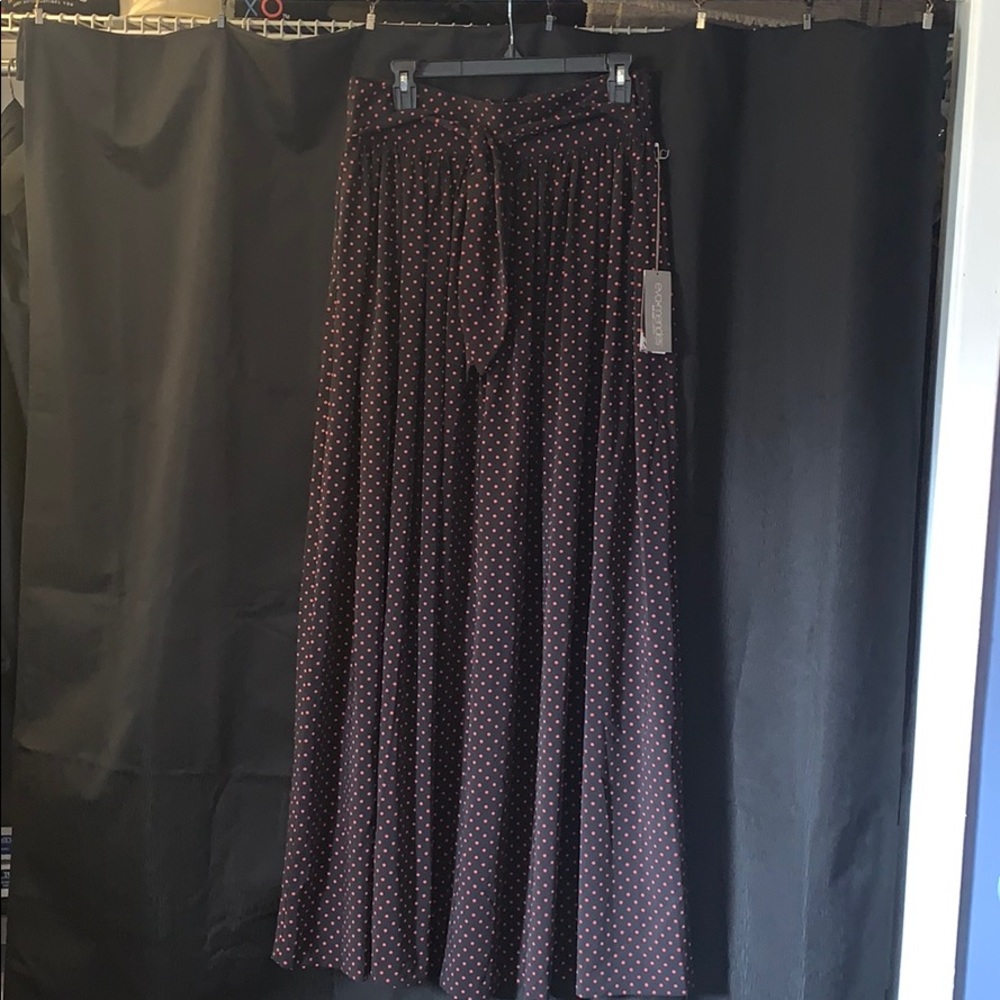 Black w/ red polka dot maxi skirt